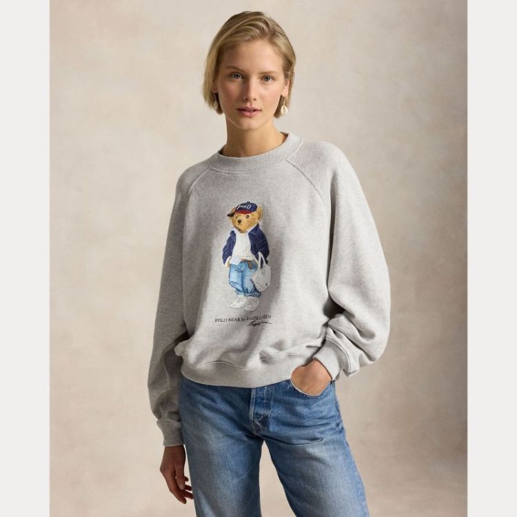 POLO BEAR LTWEIGHT FLEECE CREW LT SMOKE HEATHE