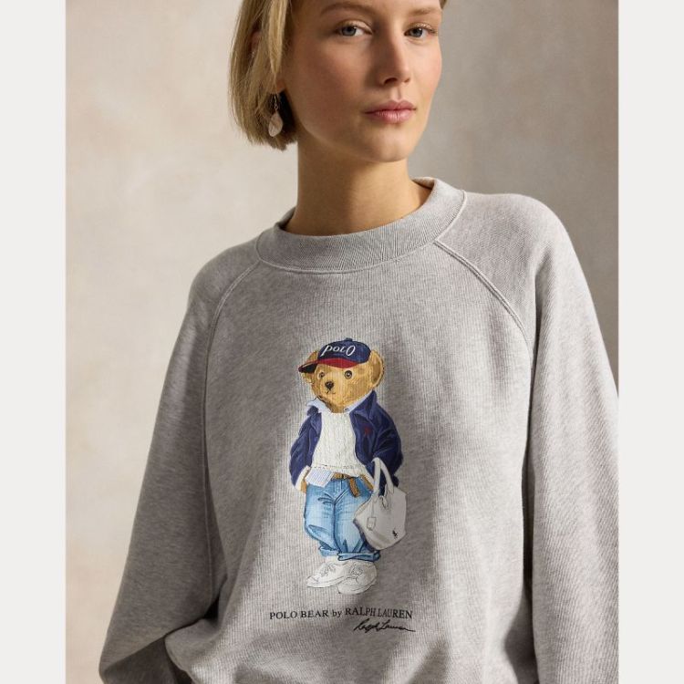 POLO BEAR LTWEIGHT FLEECE CREW LT SMOKE HEATHE