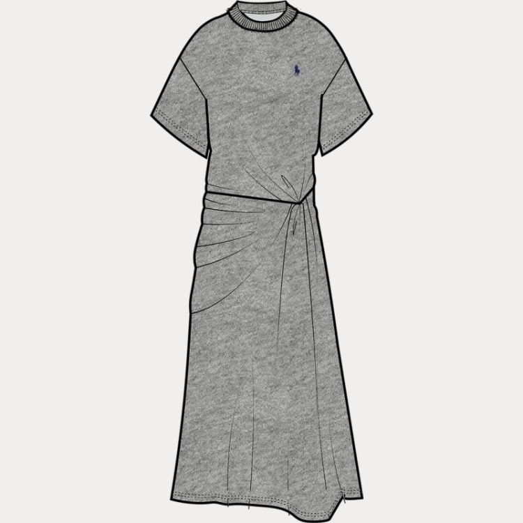 KNIT TSHIRT DRESS GREY HEATHER AS
