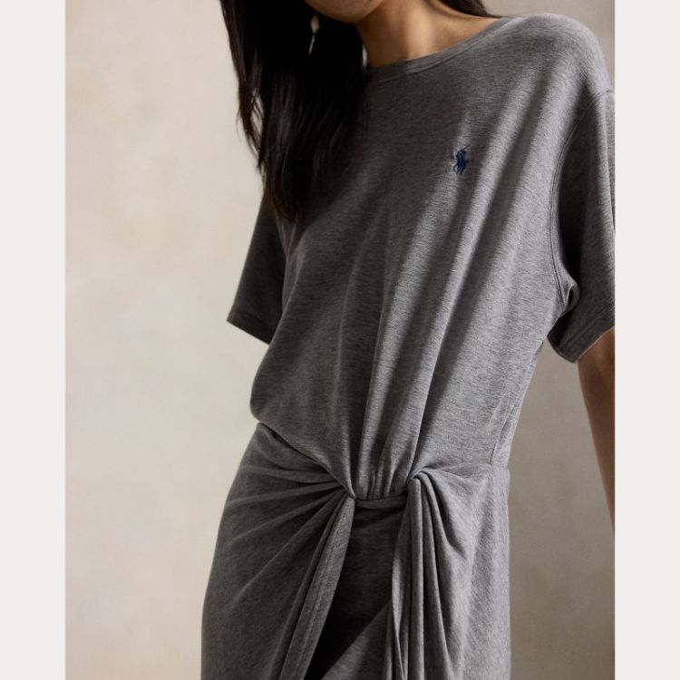 KNIT TSHIRT DRESS GREY HEATHER AS