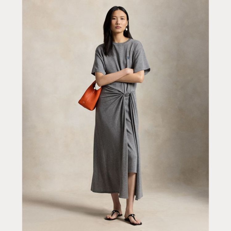 KNIT TSHIRT DRESS GREY HEATHER AS