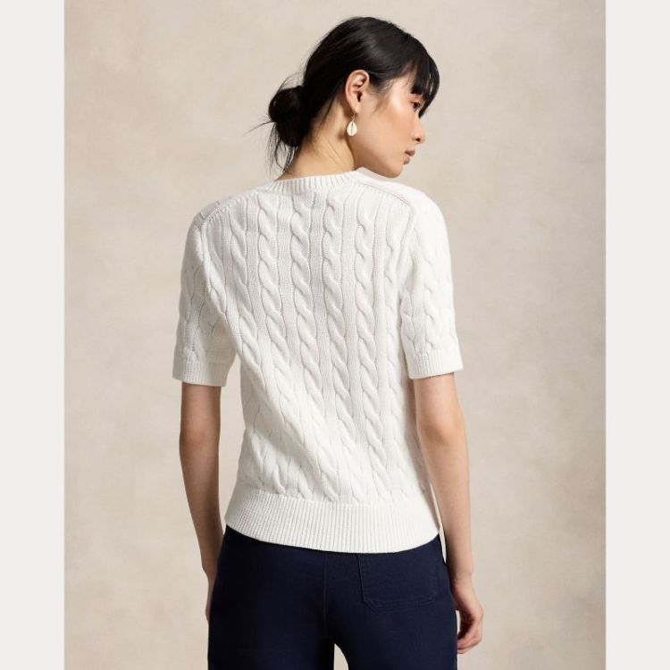 CABLE KNIT CTN SS CARDIGAN WHITE