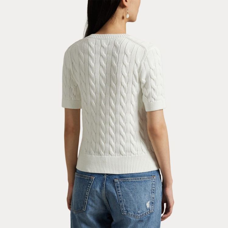 CABLE KNIT CTN SS CARDIGAN WHITE