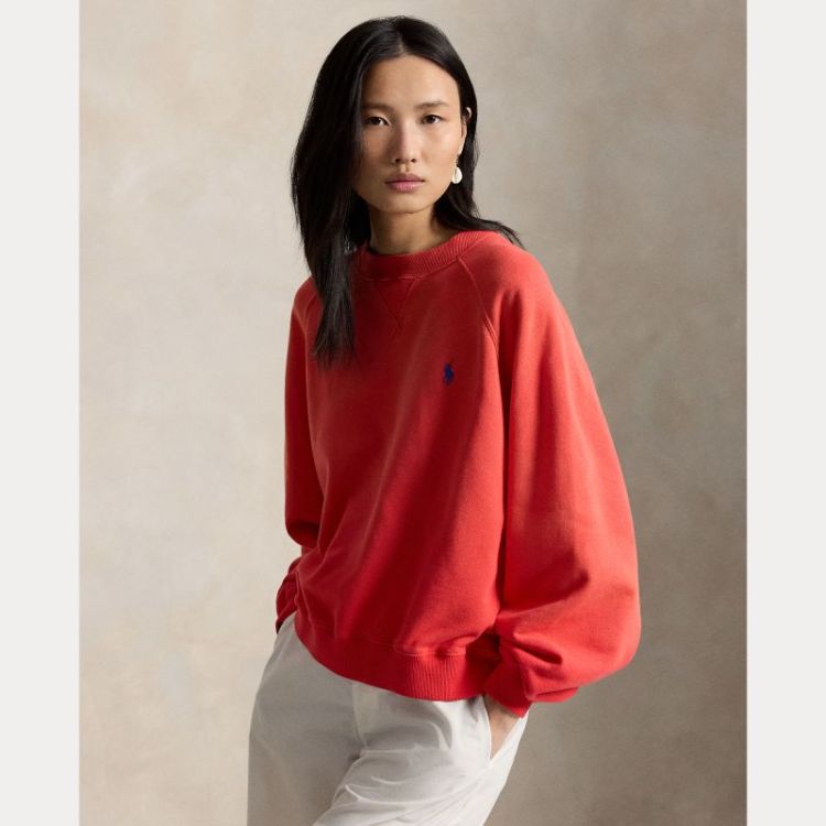 LIGHTWEIGHT FLEECE CREWNECK BRIGHT HIBISCUS