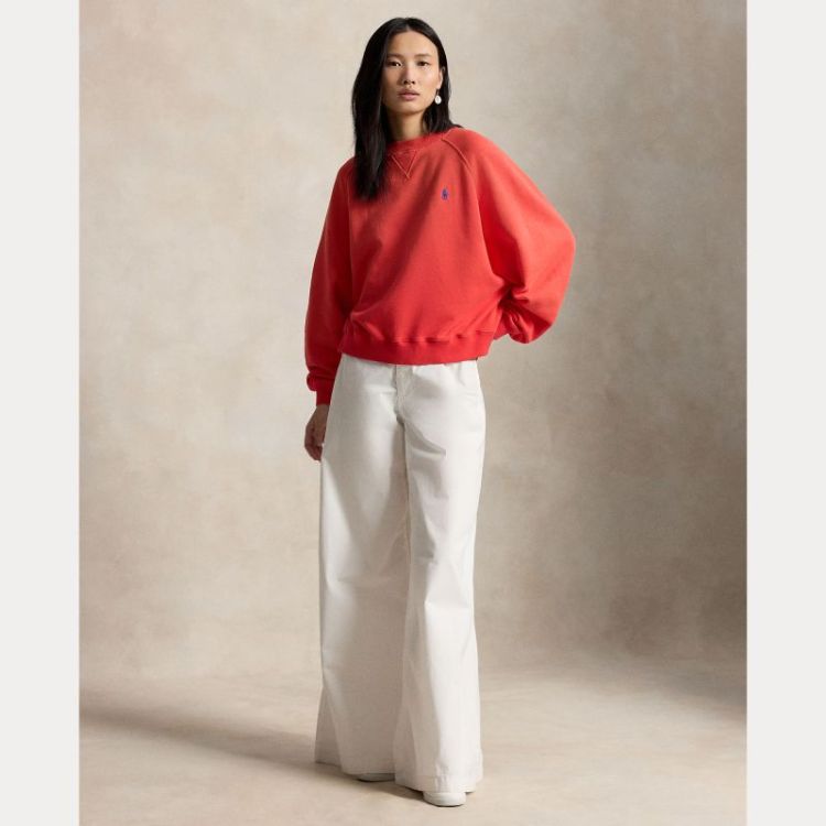 LIGHTWEIGHT FLEECE CREWNECK BRIGHT HIBISCUS