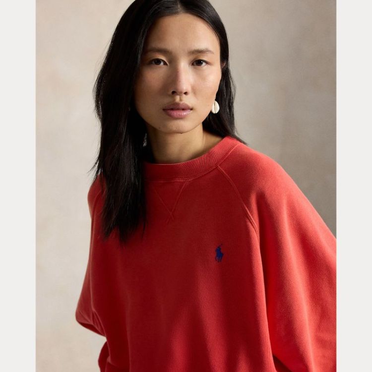 LIGHTWEIGHT FLEECE CREWNECK BRIGHT HIBISCUS