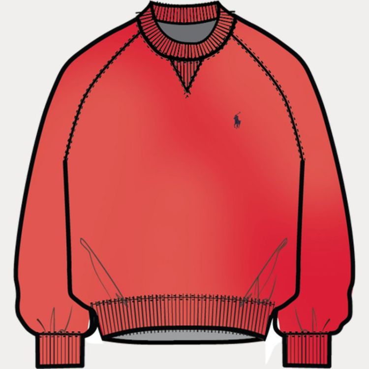 LIGHTWEIGHT FLEECE CREWNECK BRIGHT HIBISCUS