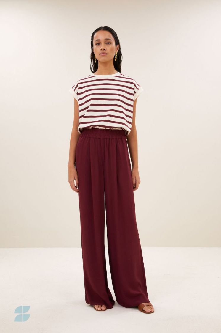 STRIPE SS BURGUNDY