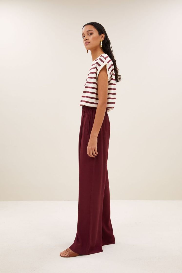 STRIPE SS BURGUNDY