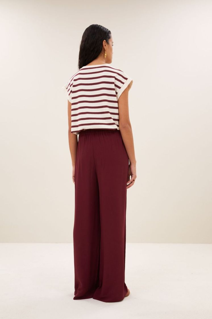 STRIPE SS BURGUNDY