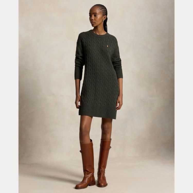 KNITTED DRESS OLIVE UMBER HEA