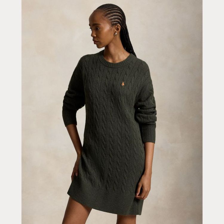 KNITTED DRESS OLIVE UMBER HEA