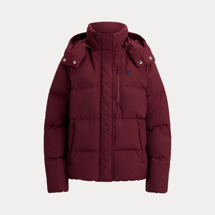 WOVEN PUFFER COAT CLASSIC WINE