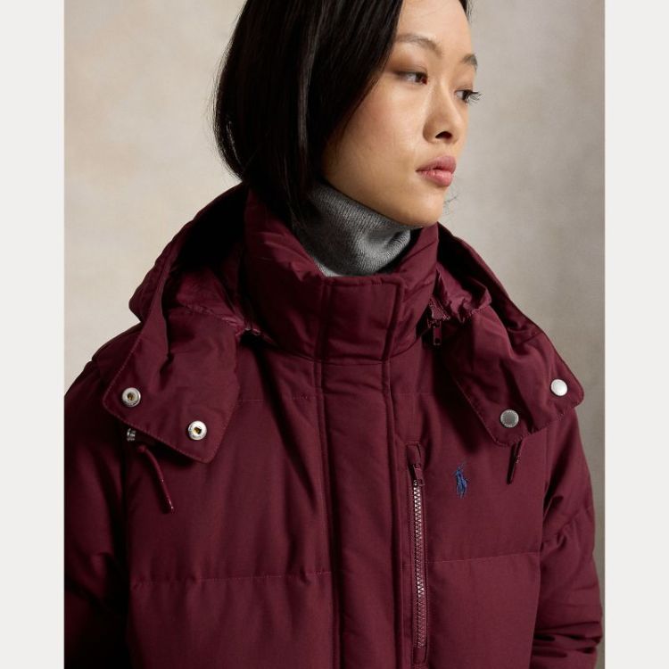 WOVEN PUFFER COAT CLASSIC WINE