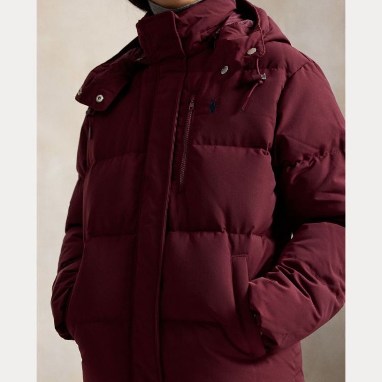 WOVEN PUFFER COAT CLASSIC WINE