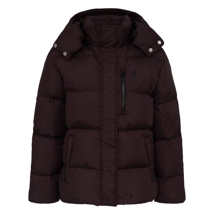 WOVEN PUFFER COAT CLASSIC WINE