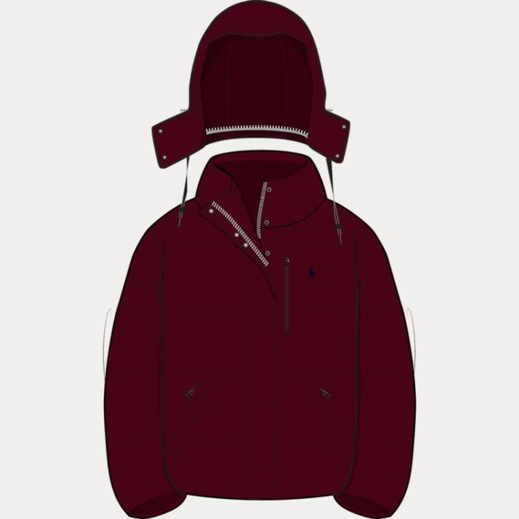 WOVEN PUFFER COAT CLASSIC WINE