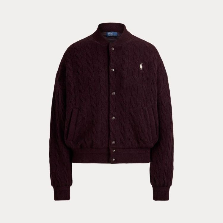 SWEATER BOMBER SNAPPED COAT DAMSON MELANGE