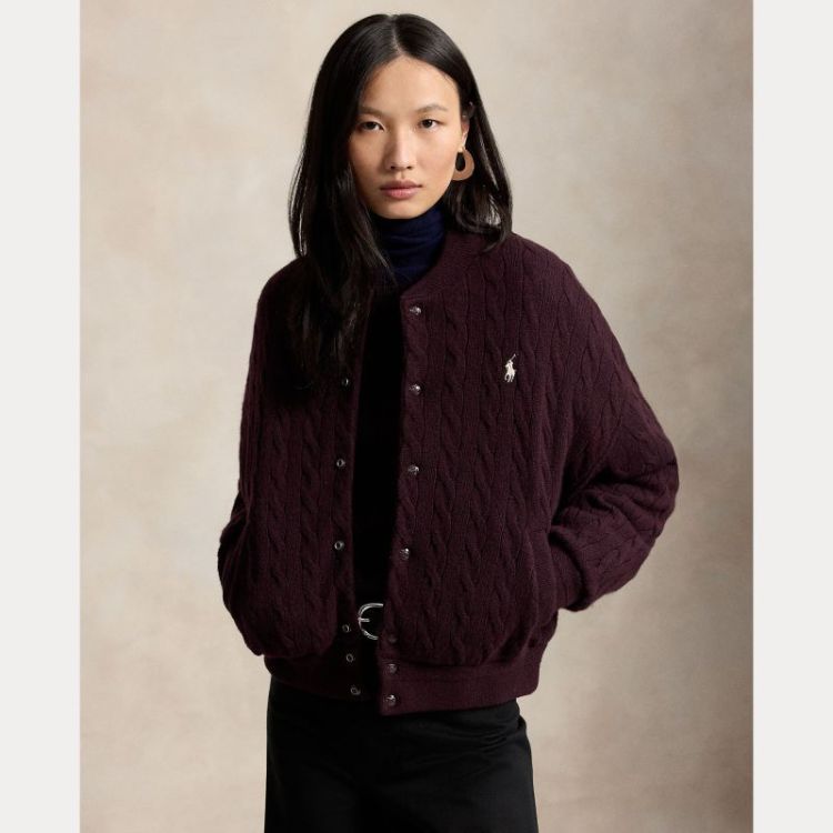 SWEATER BOMBER SNAPPED COAT DAMSON MELANGE
