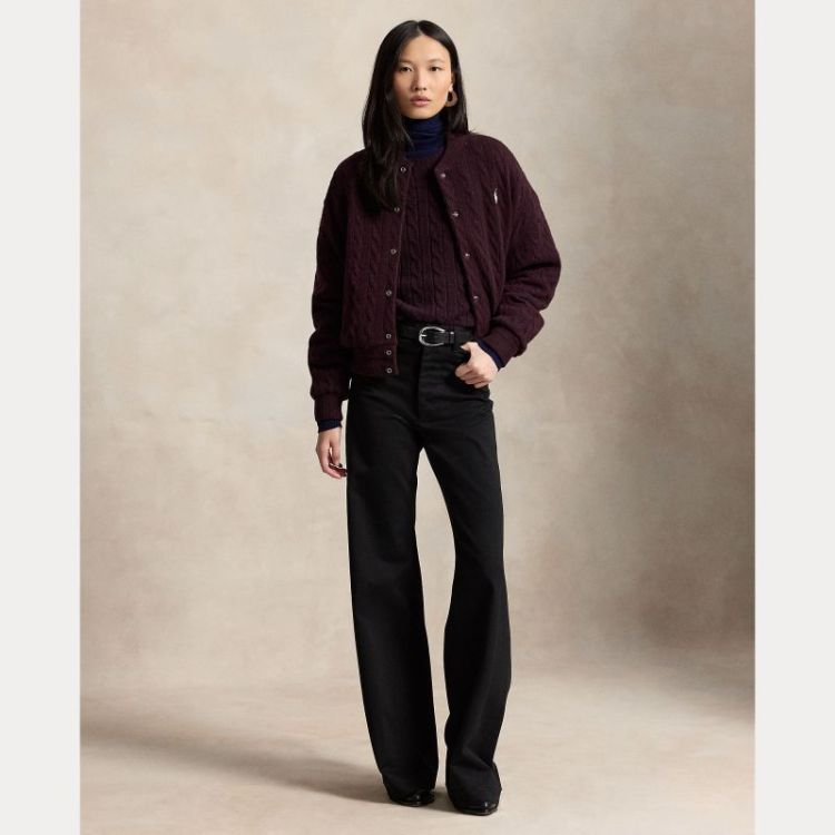 SWEATER BOMBER SNAPPED COAT DAMSON MELANGE