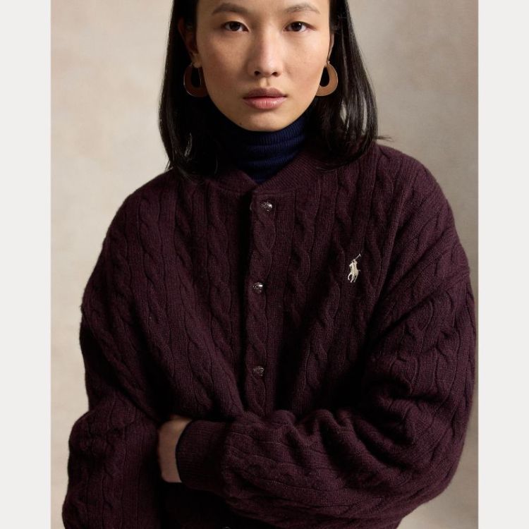 SWEATER BOMBER SNAPPED COAT DAMSON MELANGE