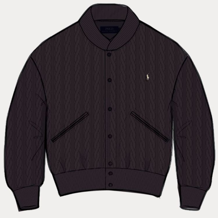 SWEATER BOMBER SNAPPED COAT DAMSON MELANGE