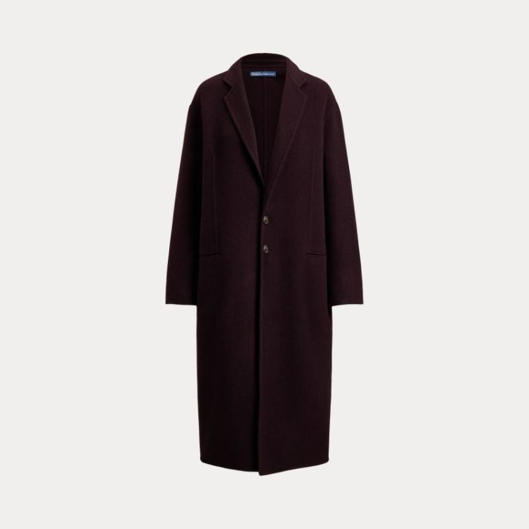 LONG WOOL WOVEN COAT MERLOT MELANGE