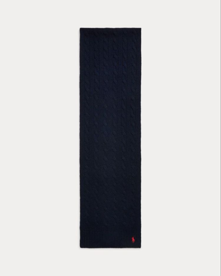 CASHMERE SCARF OBLONG 009 HUNTER NAVY