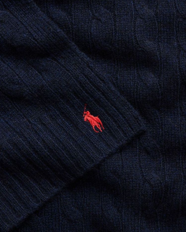 CASHMERE SCARF OBLONG 009 HUNTER NAVY