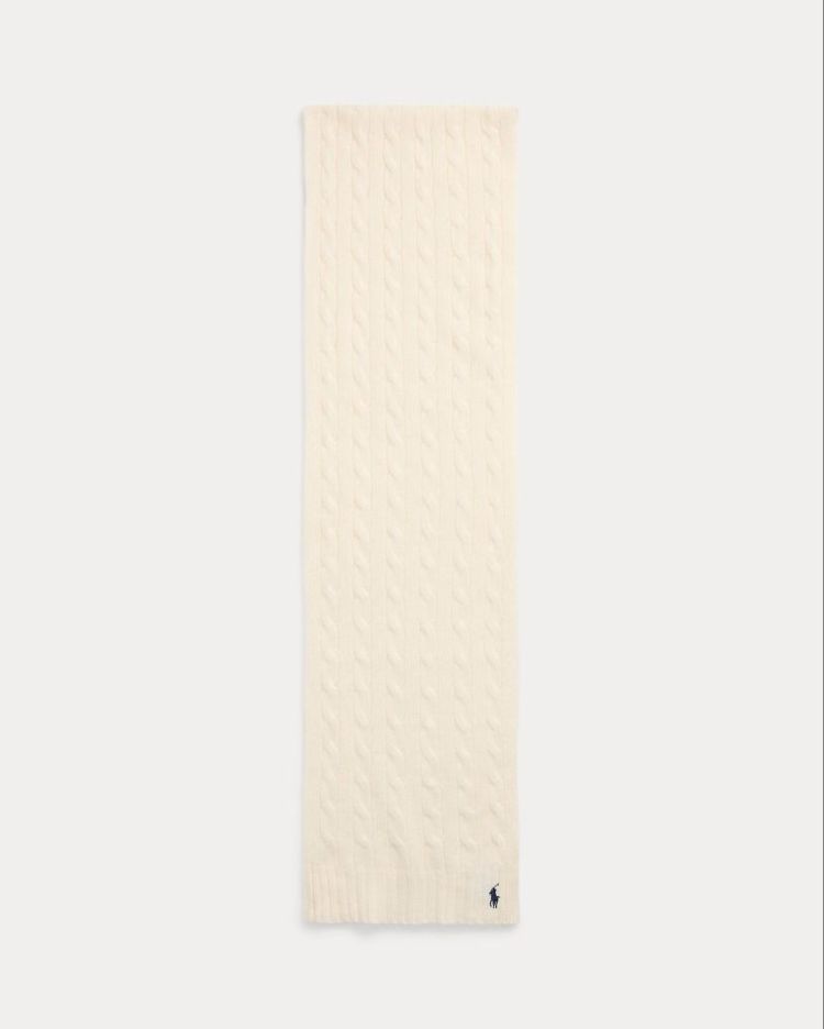 CASHMERE SCARF OBLONG 002 CREAM  