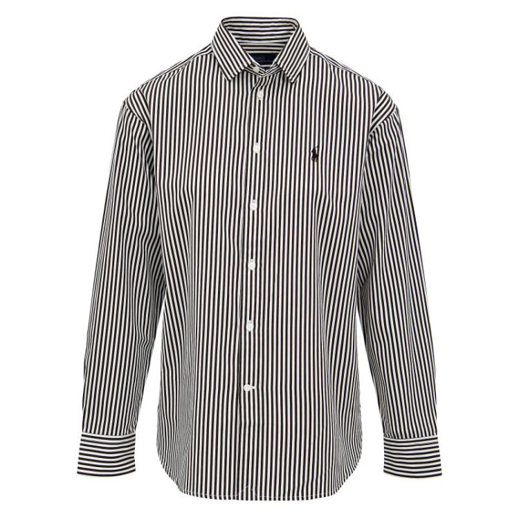 STRIPE LS BLOUSE DARKBROWN WHITE