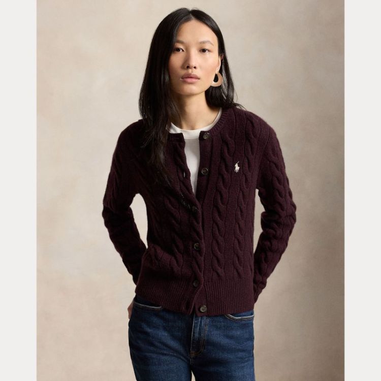 CABLE KNIT CN CARDI DAMSON MELANGE
