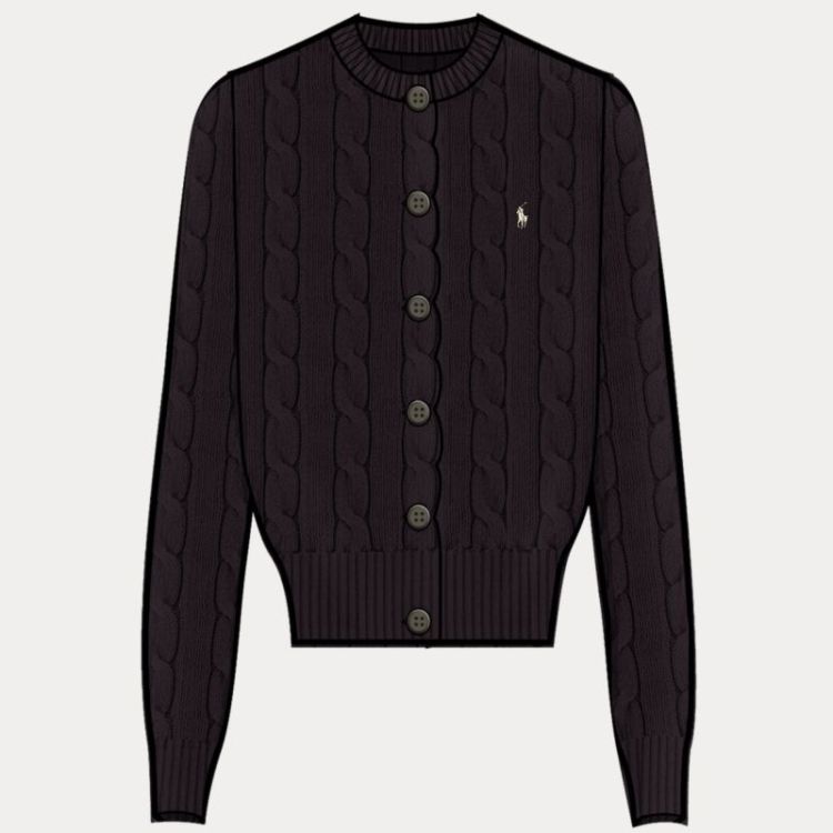 CABLE KNIT CN CARDI DAMSON MELANGE
