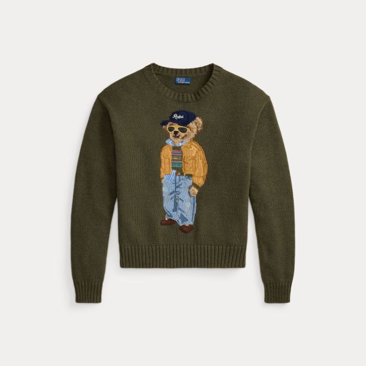 POLO BEAR COTON CN PULLOVER  MARLED OLIVE