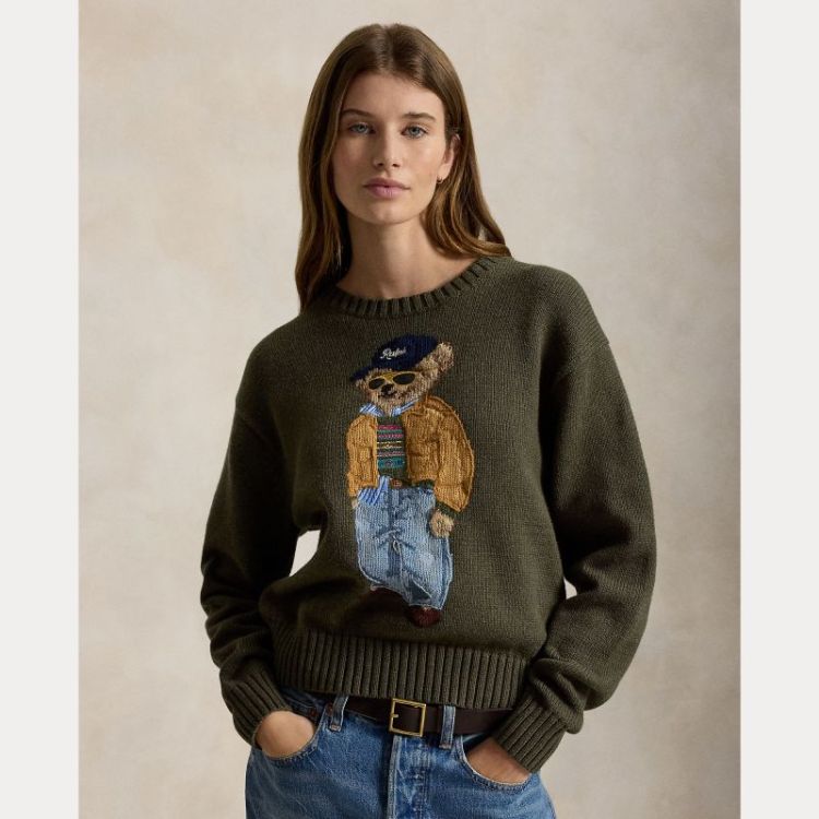 POLO BEAR COTON CN PULLOVER  MARLED OLIVE