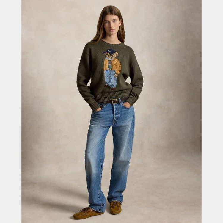 POLO BEAR COTON CN PULLOVER  MARLED OLIVE
