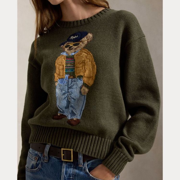 POLO BEAR COTON CN PULLOVER  MARLED OLIVE