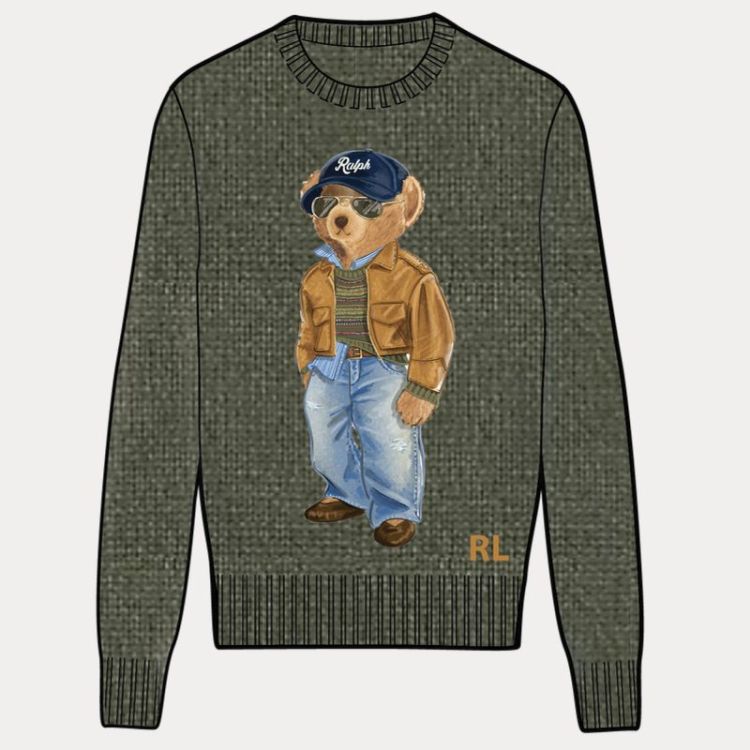 POLO BEAR COTON CN PULLOVER  MARLED OLIVE
