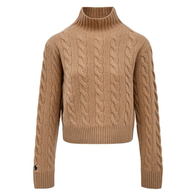 CABLE KNIT PULLOVER CAMEL MELANGE
