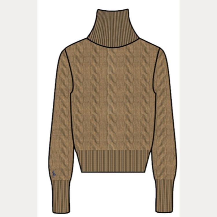 CABLE KNIT PULLOVER CAMEL MELANGE