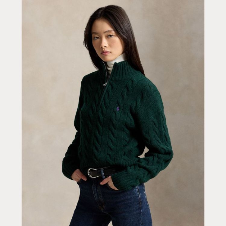 ZIPPER PULLOVER COLLEGE GREEN