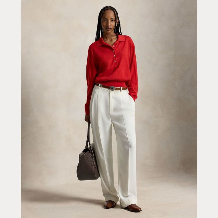 MERINO POLO COLLAR FLANDERS RED HE