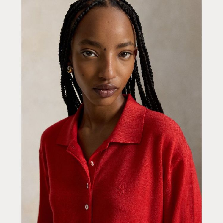 MERINO POLO COLLAR FLANDERS RED HE