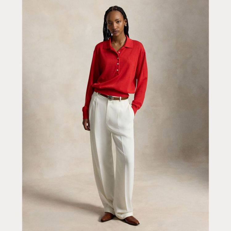 MERINO POLO COLLAR FLANDERS RED HE