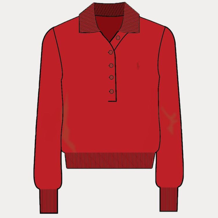 MERINO POLO COLLAR FLANDERS RED HE