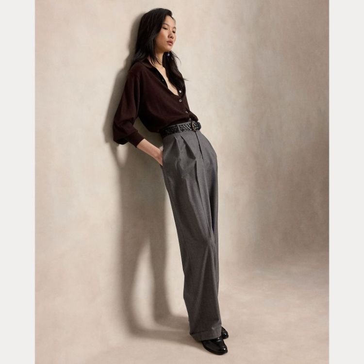POLO COLLAR WOOL CARDIGAN DEEP CHOCOLATE 