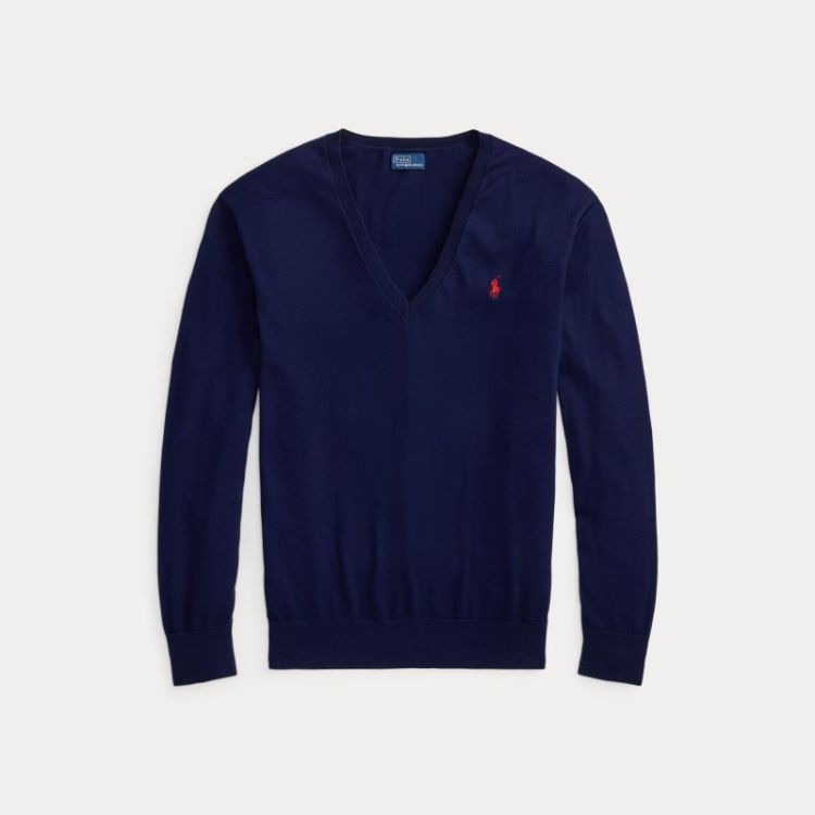 PIMA COTON V PULLOVER BRIGHT NAVY