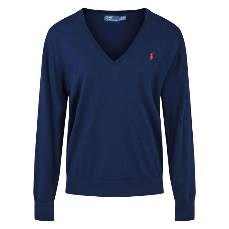 PIMA COTON V PULLOVER BRIGHT NAVY