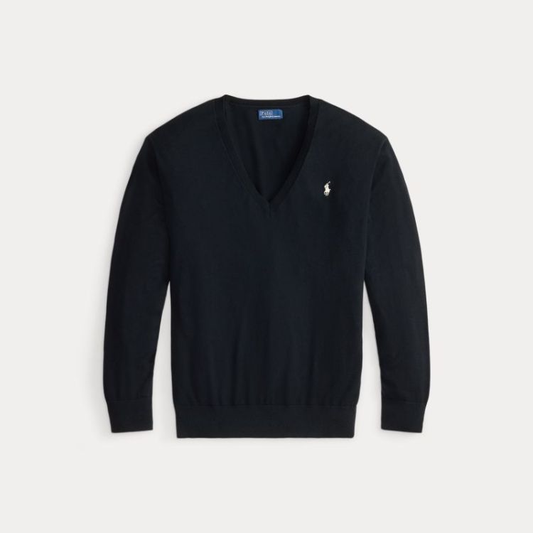 PIMA COTON V PULLOVER POLO BLACK