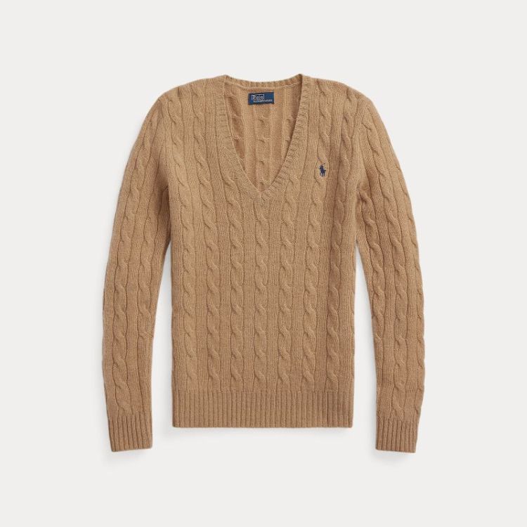 KIMBERLY CABLE LS PULLOVER CAMEL MELANGE